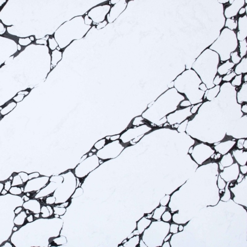 Panda Bianco Calacatta Nero E Bianco Naturale Stile di texture Eco-Friendly And Healthy Quartz Slab