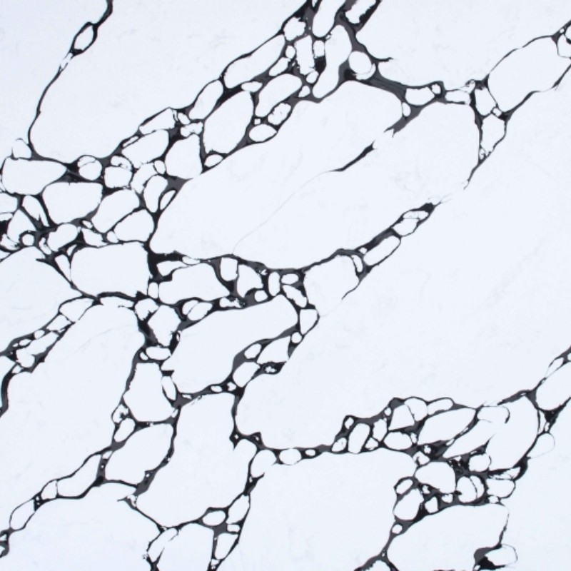 Panda Bianco Calacatta Nero E Bianco Naturale Stile di texture Eco-Friendly And Healthy Quartz Slab
