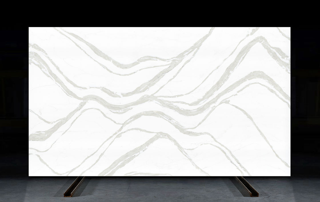 OLK7528 Superfici in quarzo preferite da appaltatori e grossisti, stile pietra naturale Big Wave