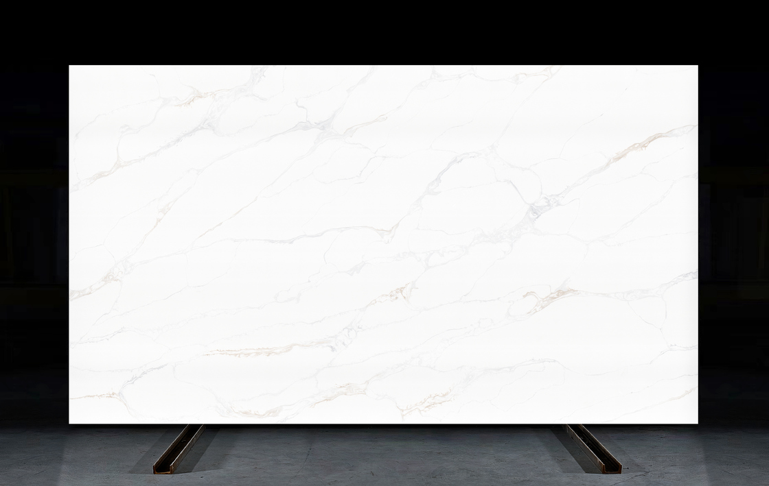 OLK1231 Cheap Classic Flowing Pattern Quartz Stone Countertop For Cut To Size And Commercial Project