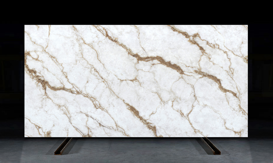OLK1004G Sfondo multicolore con oro di Calacatta Nuova collezione Van To Full Body Stampato Quartz Stone